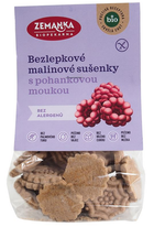 BIO bezlepkové malinové sušenky s pohankovou moukou 100 g Biopekárna Zemanka
